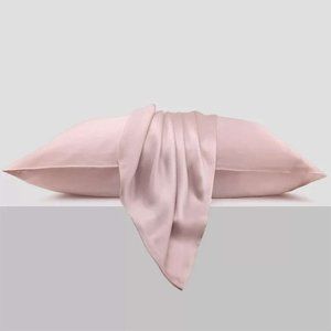 NEW The Golden Arch 100% Silk 22 Momme Pillowcase Pink, Size K